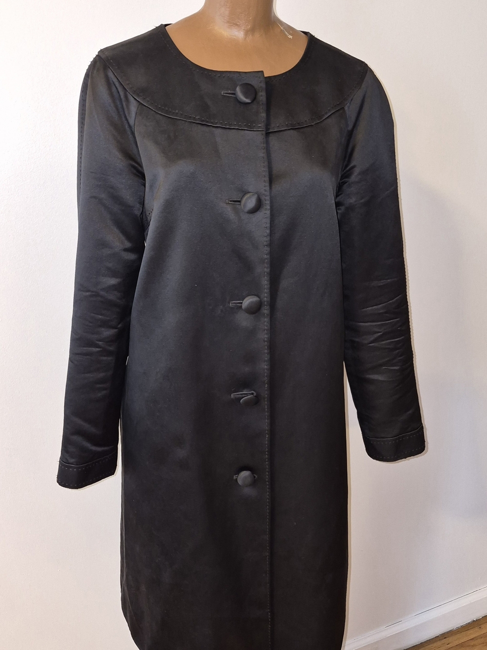 Tory Burch Black Long Single-Breasted Coat